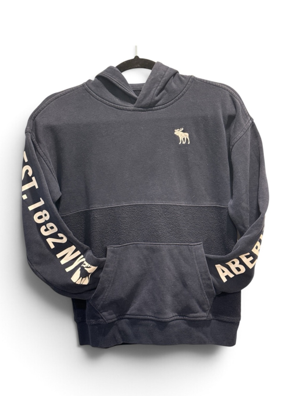 Abercrombie & Fitch Youth Navy Logo Hoodie Pullover Size 11/12